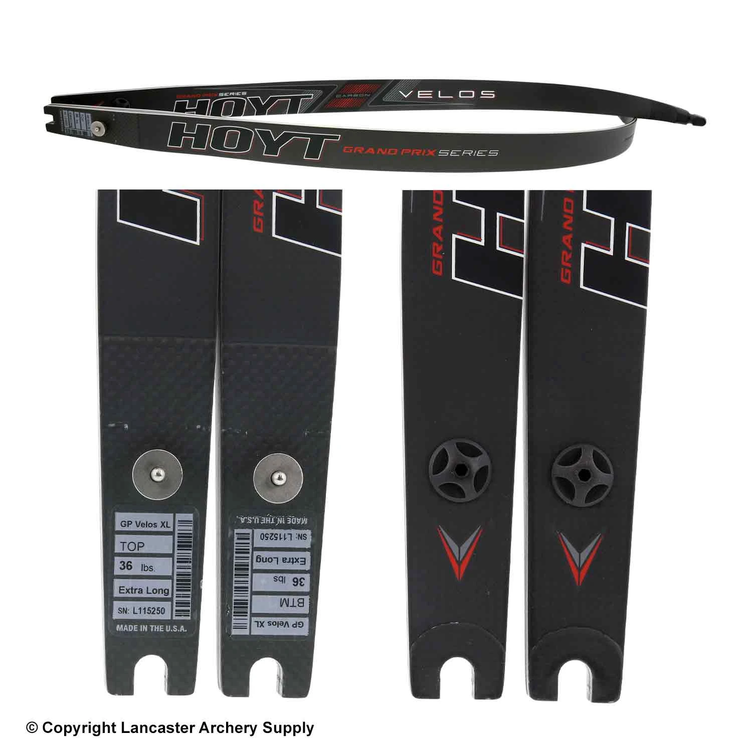 Hoyt Grand Prix Velos Xtra Long Matte Carbon Bamboo ILF Limbs ( Open Box X1030303) 4 Hoyt Grand Prix Velos Xtra Long Matte Carbon Bamboo ILF Limbs ( Open Box X1030303) - Image 2