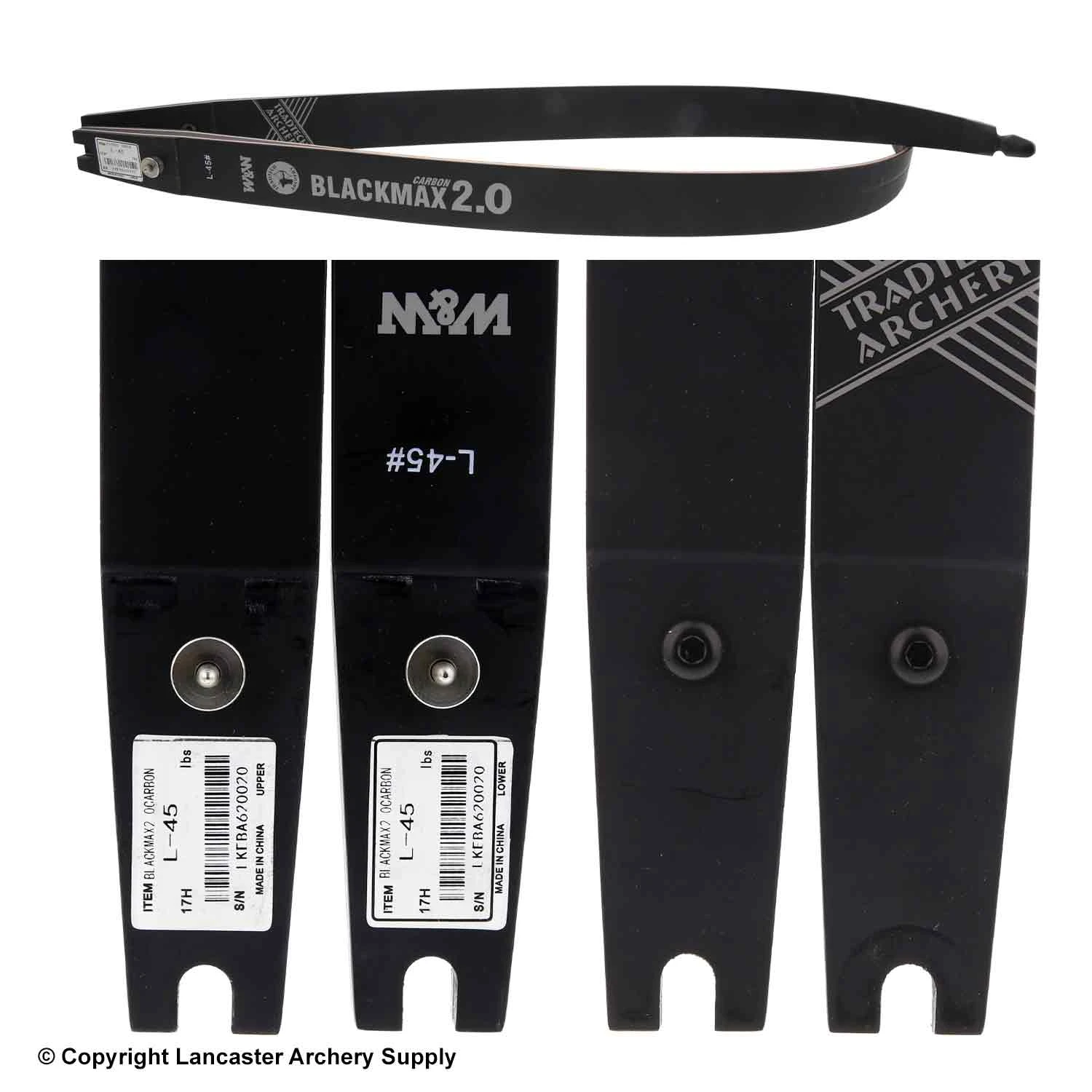 TradTech Black Max 2.0 Carbon/Wood Recurve Limbs (Open Box X1032001) 4 TradTech Black Max 2.0 Carbon/Wood Recurve Limbs (Open Box X1032001) - Image 2