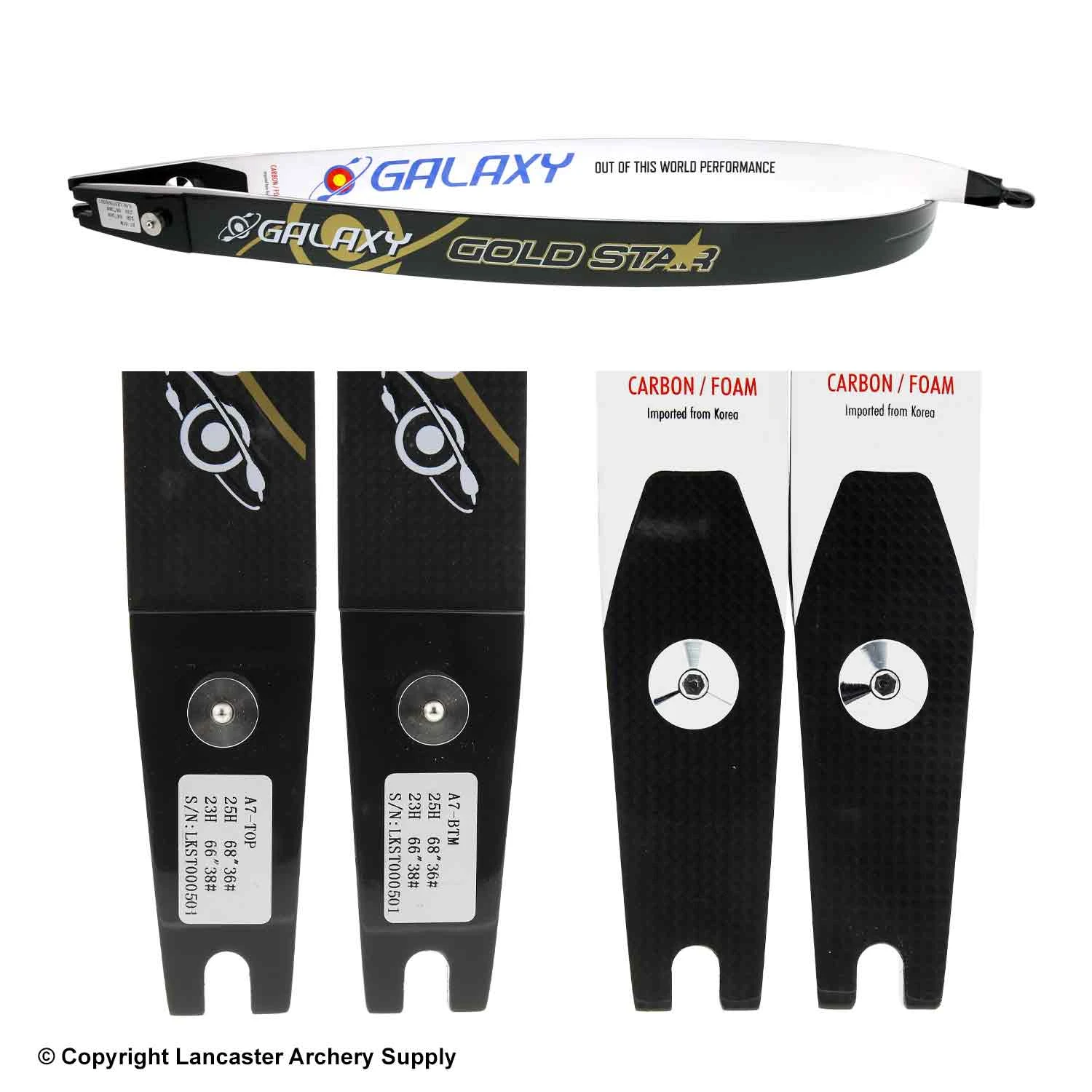 Galaxy Gold Star Recurve Limbs (Open Box X1032310) 4 Galaxy Gold Star Recurve Limbs (Open Box X1032310) - Image 2