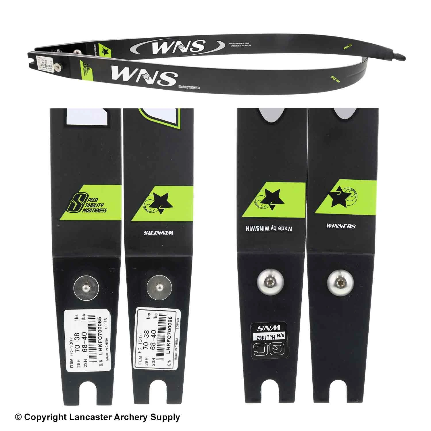 WNS FC-100 Recurve Limbs (Open Box X1032973) 4 WNS FC-100 Recurve Limbs (Open Box X1032973) - Image 2