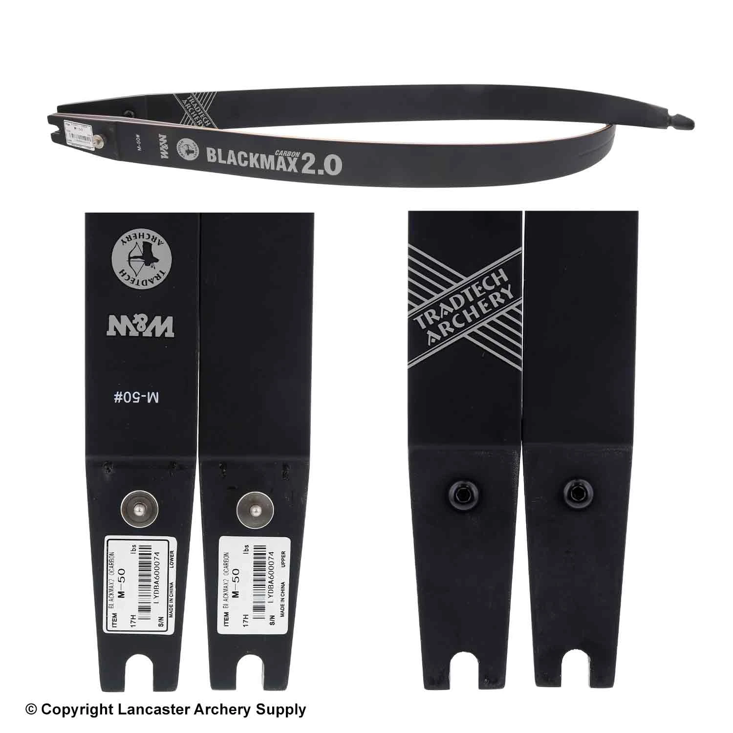 TradTech Black Max 2.0 Carbon/Wood Recurve Limbs (Open Box X1033100) 4 TradTech Black Max 2.0 Carbon/Wood Recurve Limbs (Open Box X1033100) - Image 2